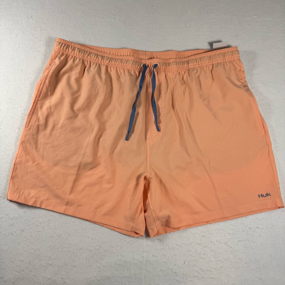 NWT Huk Volley Rise Heather Swim Shorts Men’s XXXL Peach 5.5”‎